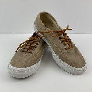 Vans Women’s Tweed Canvas Leather Laces Sneakers sz 7